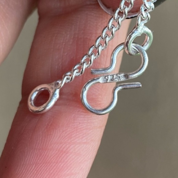 925 sterling silver overlay genuine fossil shell ammonite & tiger eye necklace - Picture 10 of 16